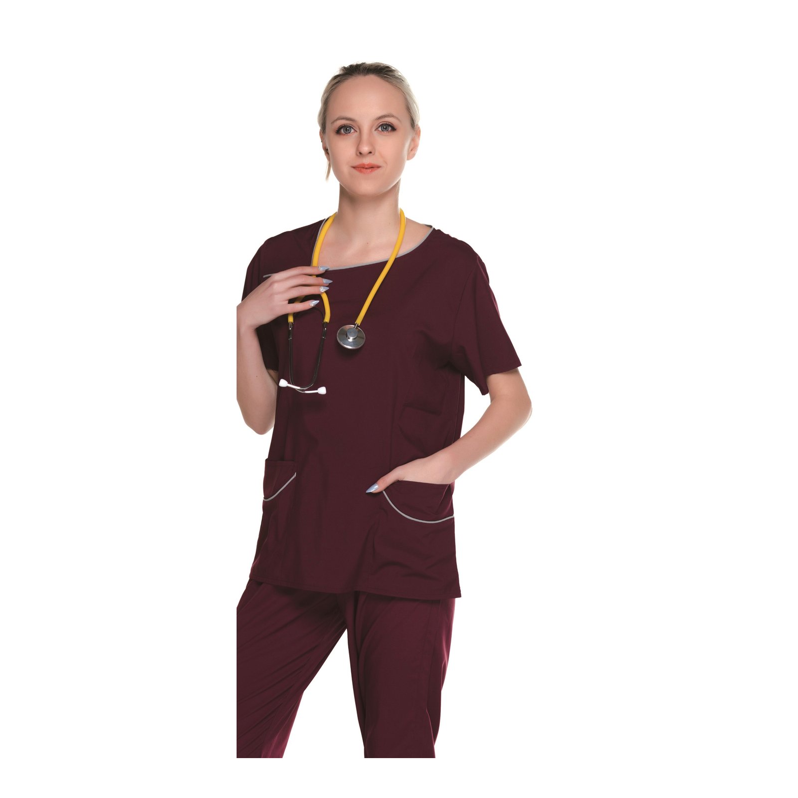 Burgundy Scrub Set